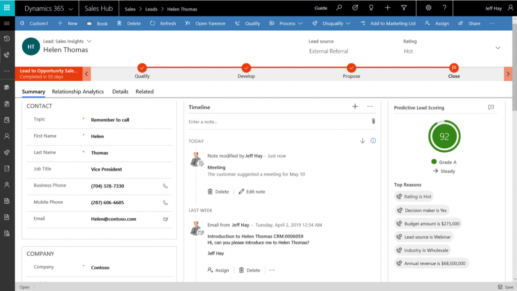 Incrementar las ventas con Dynamics 365 Sales Insights