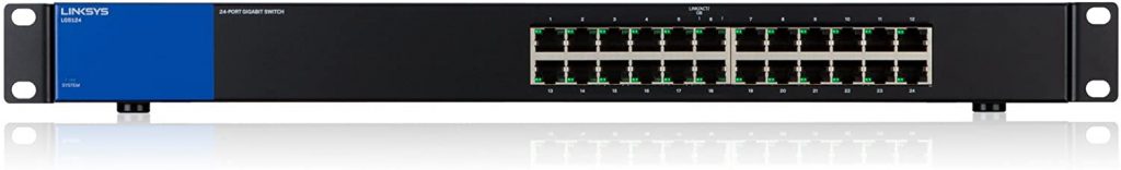 Linksys LGS124-EU - Unmanaged Switch Gigabit en Bastidor para Empresas (24 Puertos, detección automática, 1000 Mbps, optimización del Rendimiento, Plug and Play)