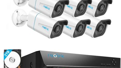 Reolink 4K Ultra HD Kit de Cámara Vigilancia PoE 8CH, 6X 8MP Detección de Personas y Vehículos Cámaras IP PoE, H.265 2TB HDD NVR para Grabación 24/7 Alarma Visión Nocturna Audio, RLK8-810B6-A